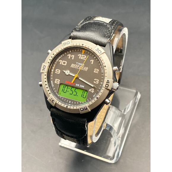 Timex Mens Reef Gear Digital Analog Combo Watch 38mm Adjustable Band WR 50M - Picture 5 of 10